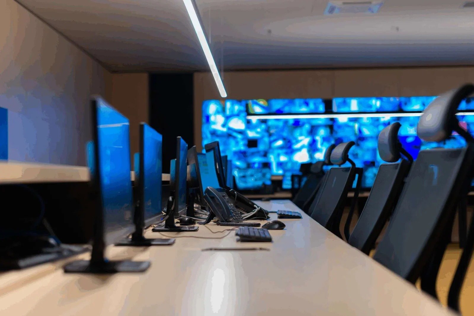 State-of-the-art security monitoring center workstations and ...